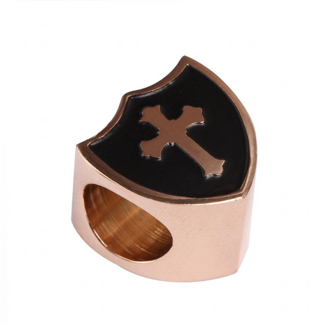 Rose Gold Color Stainless Steel Cross Shield Link