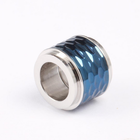 Silver Color with Blue Patterned Center Stainless Steel Link