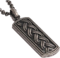 Braided Pattern Antiqued Black Color Stainless Steel Pendant with Chain Necklace