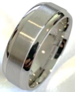 Silver Colored Stainless Steel Ring with Polished Sides