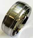 Silver Colored Stainless Steel Ring with Beveled Edges