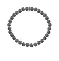 KERMAR Silver Hematite Stones 6mm Bracelet KM-0008)