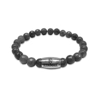 KERMAR Grey Facet Bracelet 8MM with Stainless Steel Clasp (KM-0024)