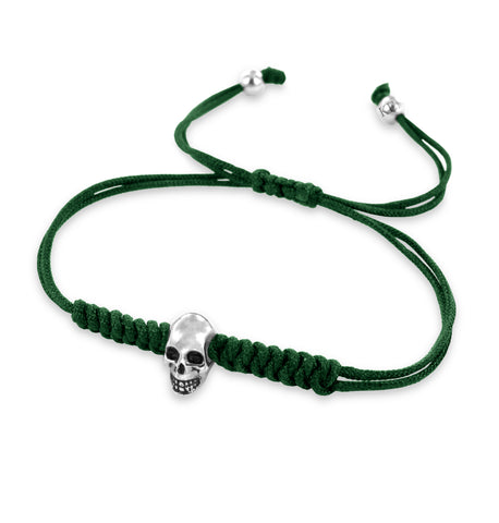 KERMAR Green Rope Bracelet Skull (KM-0028)