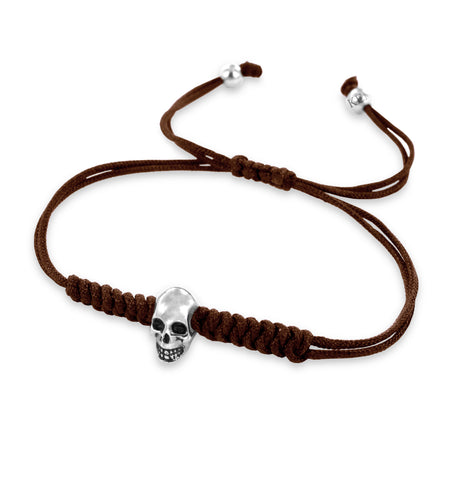 KERMAR Brown Rope Bracelet Skull (KM-0029)