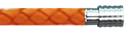 KERMAR - Orange leather bracelet with Steel clasp (KM-1176)- Mens steel bracelet